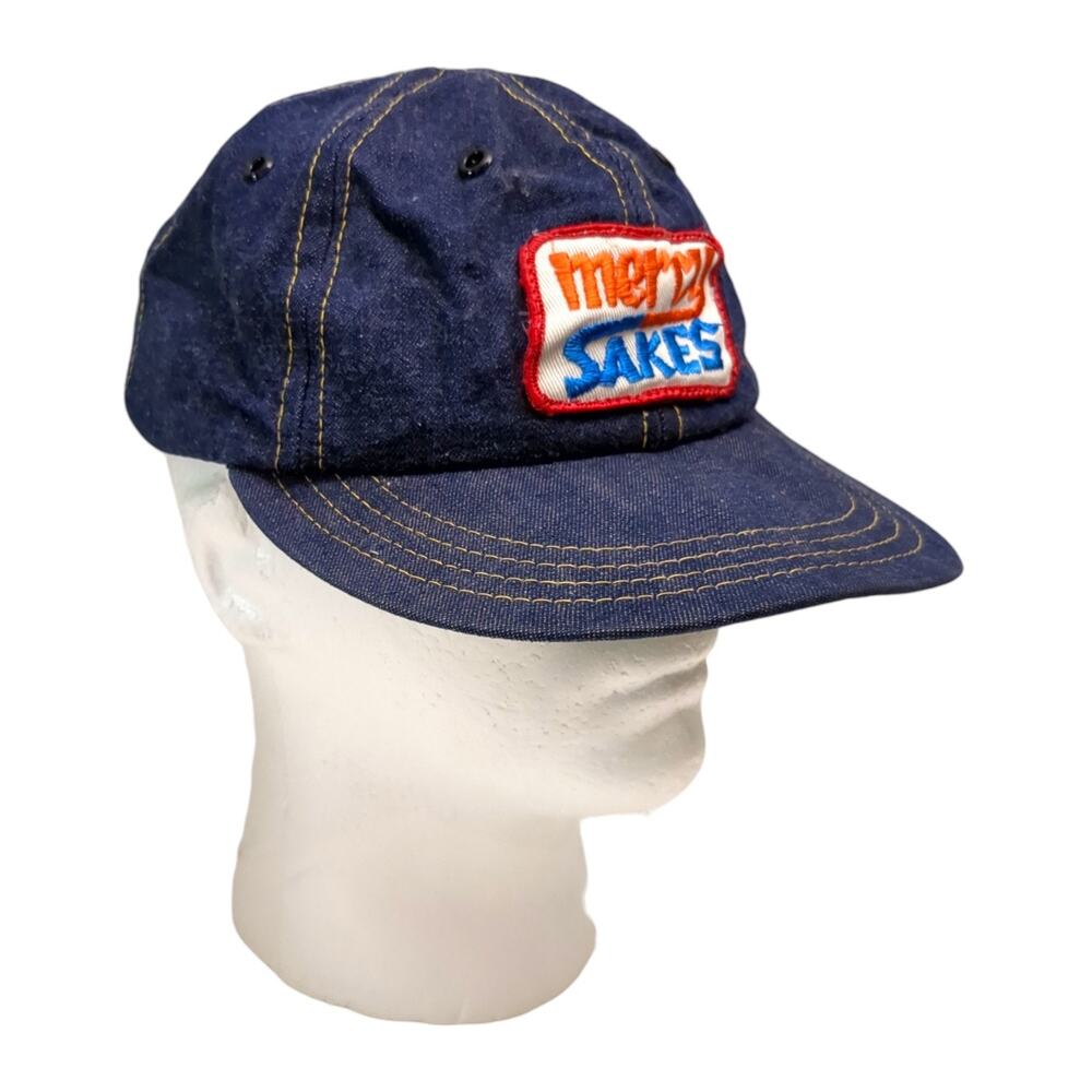 Vintage Trucker Hat 80s Denim Mercy Sakes Campus Brand Adjustable Made In USA